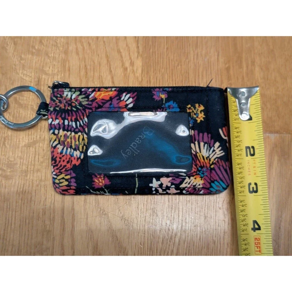 Vera Bradley Lanyard & Matching Window Coin purse MIDNIGHT WILDFLOWERS - Picture 3 of 6